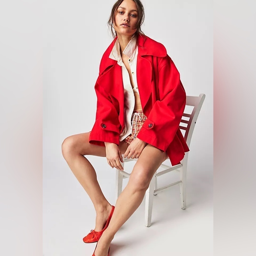Free People | Highlands Solid Peacoat Red Size Small